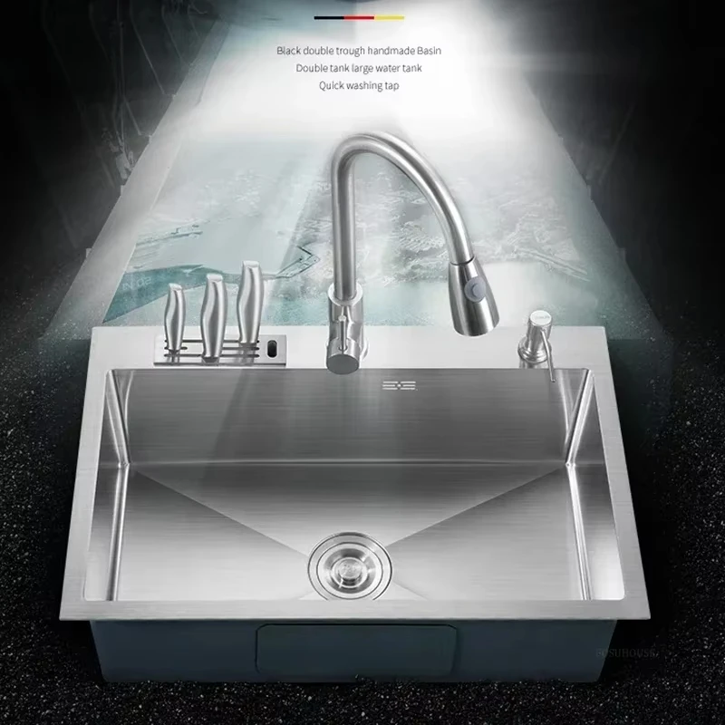 Modern Thickened Kitchen Sinks for Restaurant Simple Commercial Kitchen Sink for Dining Room Brushed Metal Multi-functional Sink
Modern Thickened Kitchen Sinks for Restaurant Simple Commercial Kitchen Sink for Dining Room Brushed Metal Multi-functional Sink