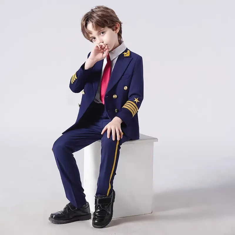 Униформа пилота для мальчиков и девочек, детский формальный костюм, брюки-смокинг, свадебное платье, детский комплект одежды для фотосессии на день рождения
Униформа пилота для мальчиков и девочек, детский формальный костюм, брюки-смокинг, свадебное платье, детский комплект одежды для фотосессии на день рождения