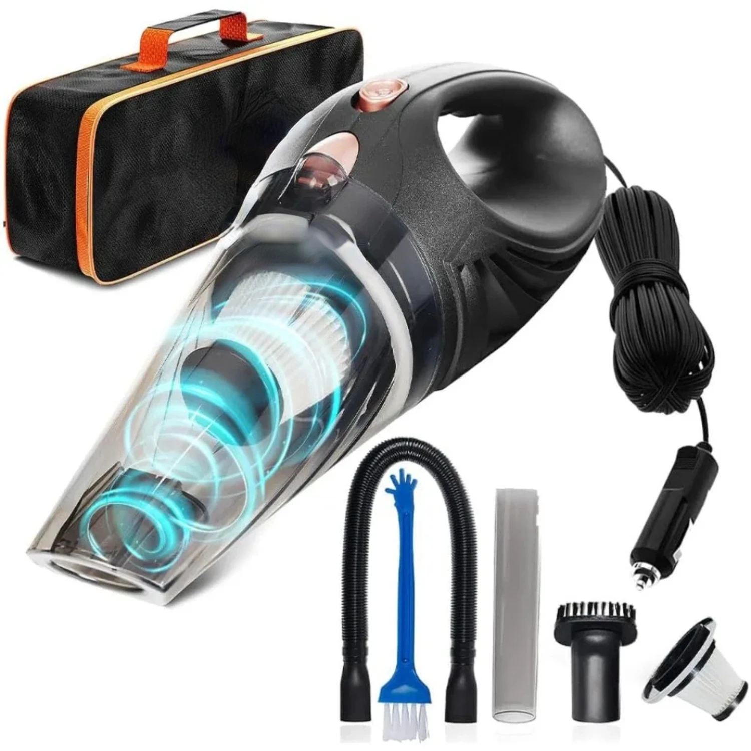 Car Vacuum Cleaner - Car Accessories - Small 12V High Power Handheld Portable Car Vacuum w/Attachments, 16 Ft Cord & Bag
Car Vacuum Cleaner - Car Accessories - Small 12V High Power Handheld Portable Car Vacuum w/Attachments, 16 Ft Cord & Bag