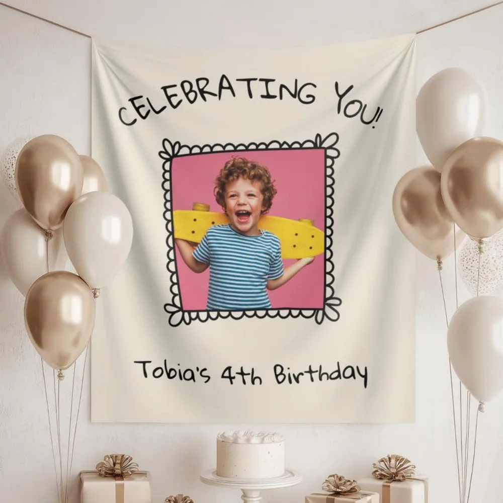 Custom Photo Birthday Banner: Personalized Fabric Party Decoration Reusable Decoration, Polyester Material, Party Planners
Custom Photo Birthday Banner: Personalized Fabric Party Decoration Reusable Decoration, Polyester Material, Party Planners
