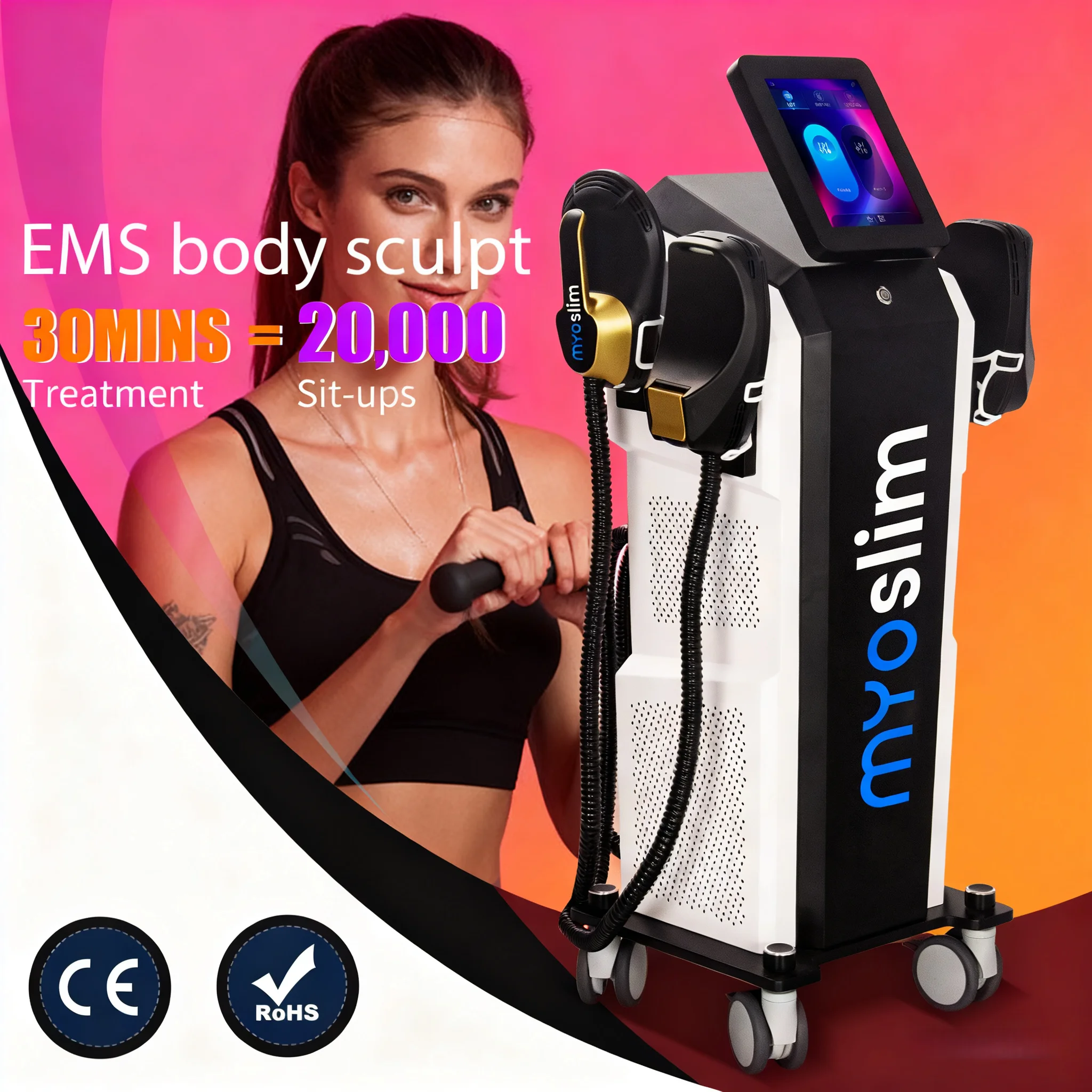 High power 6500W electromagnetic muscle building ABS training, fat removal and slimming machine, hip lifting sculptor
High power 6500W electromagnetic muscle building ABS training, fat removal and slimming machine, hip lifting sculptor
