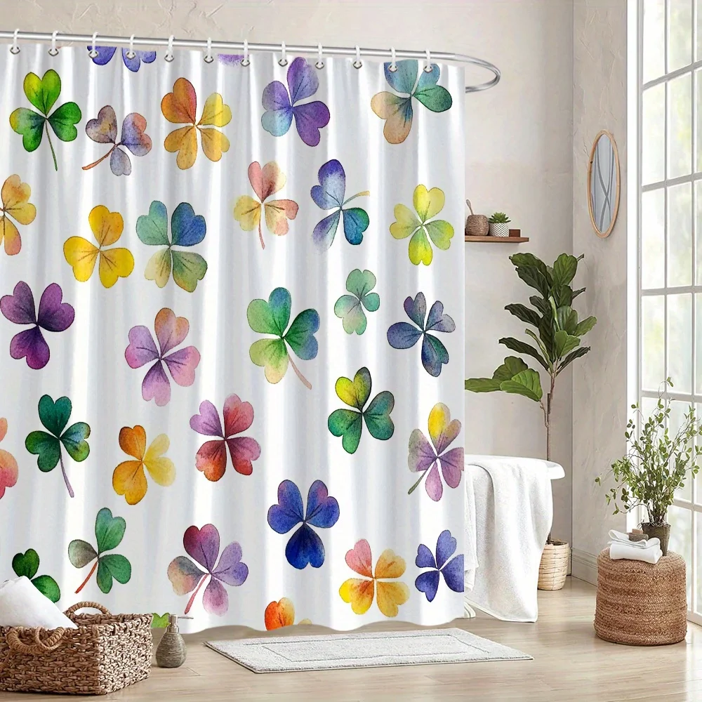 Four-Leaf Clover Curtain - Digital Watercolor, Green/Yellow/Red/Blue, Polyester, 12 Hooks, Machine Washable, Festive Decor
Four-Leaf Clover Curtain - Digital Watercolor, Green/Yellow/Red/Blue, Polyester, 12 Hooks, Machine Washable, Festive Decor