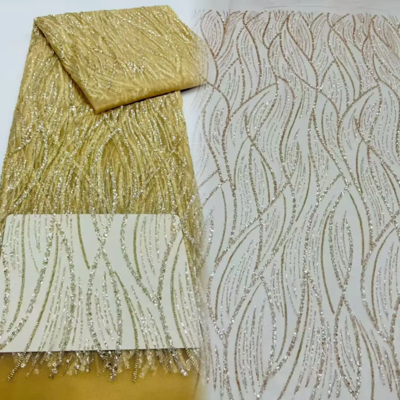 African French Mesh Lace Fabric with Embroidery Sequins Beads Tulle for Wedding Evening Party Dresses Sewing And Home Decor
African French Mesh Lace Fabric with Embroidery Sequins Beads Tulle for Wedding Evening Party Dresses Sewing And Home Decor