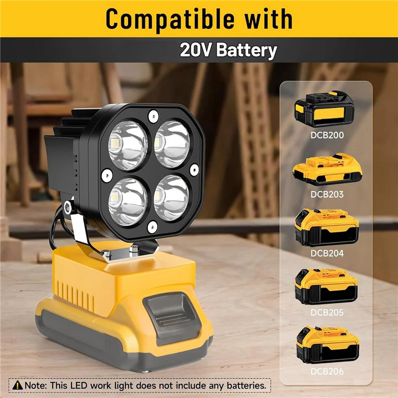3X LED Work Light For 20V Battery,40W 6000LM Flashlight,Flood Light,20V Battery Cordless Work Light 120°
3X LED Work Light For 20V Battery,40W 6000LM Flashlight,Flood Light,20V Battery Cordless Work Light 120°