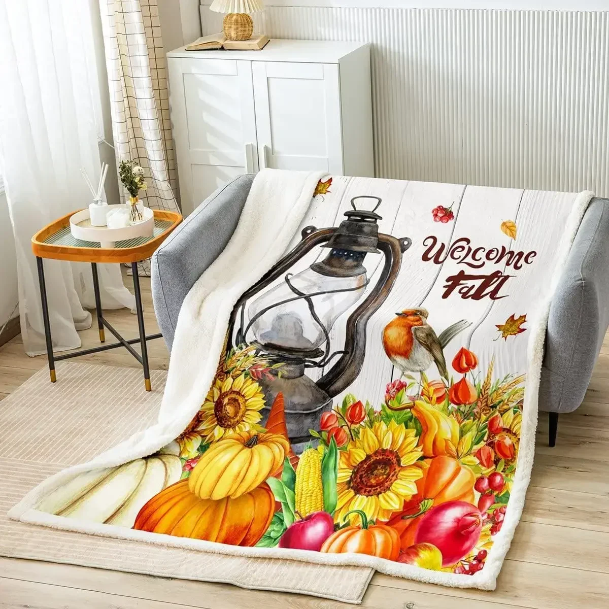 Fall Pumpkins Throw Blanket Autumn Sunflowers Maple Leaves Bed Blanket for Kids Boys Girls Adults Wooden Door Rustic Home Decor
Fall Pumpkins Throw Blanket Autumn Sunflowers Maple Leaves Bed Blanket for Kids Boys Girls Adults Wooden Door Rustic Home Decor