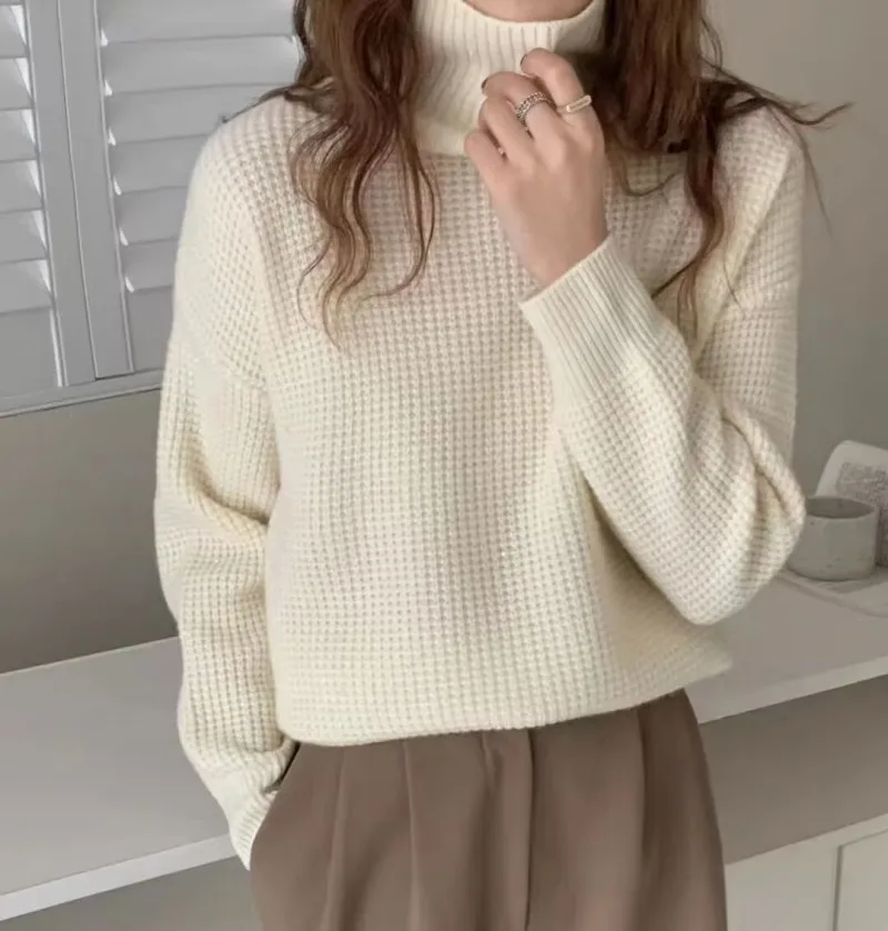 100% Merino Wool Women's High Neck Pullover Basic Autumn Winter Casual Fashion Cashmere Knitted Sweater
100% Merino Wool Women's High Neck Pullover Basic Autumn Winter Casual Fashion Cashmere Knitted Sweater