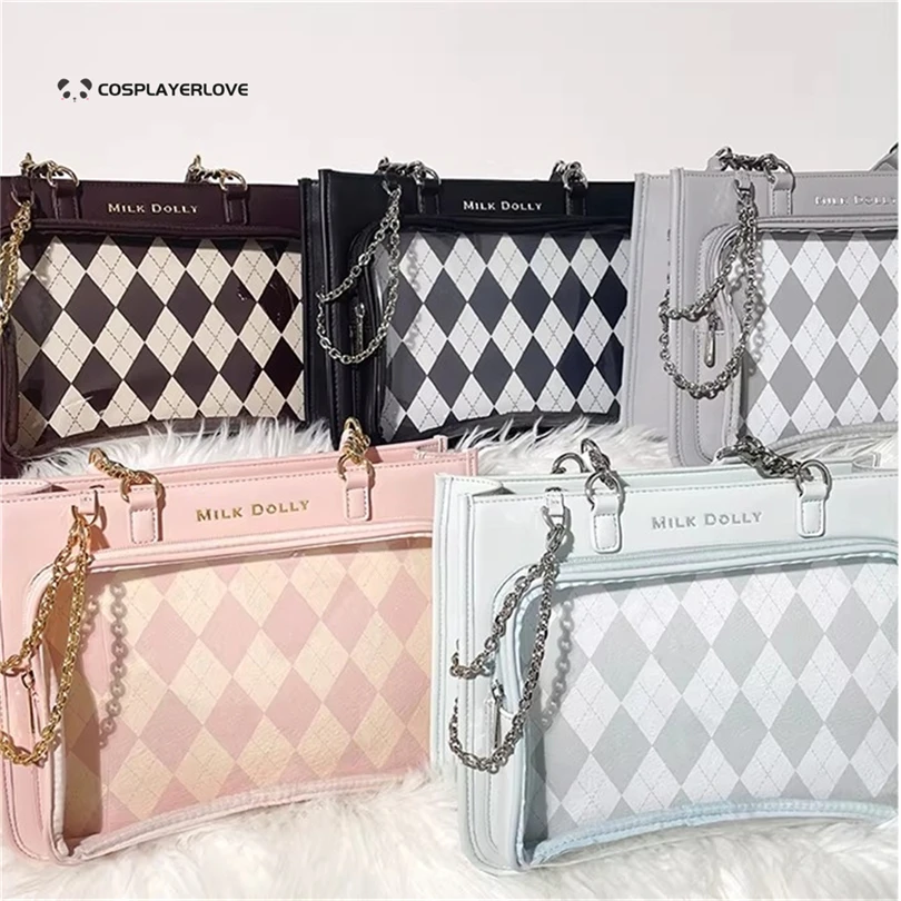 2026 Lolita Uniform checkerboard Itabag Women Square Leather Exterior PVC Transparent Shoulder Bag Ladies Large Capacity Handbag
2026 Lolita Uniform checkerboard Itabag Women Square Leather Exterior PVC Transparent Shoulder Bag Ladies Large Capacity Handbag