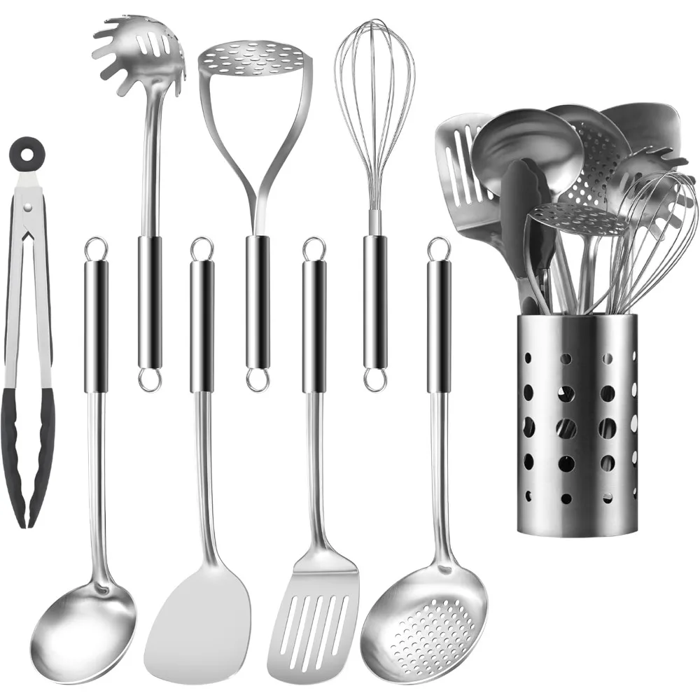 Stainless steel cookware set, 9-piece heat-resistant cookware set, non-stick cookware set, cookware rack
Stainless steel cookware set, 9-piece heat-resistant cookware set, non-stick cookware set, cookware rack