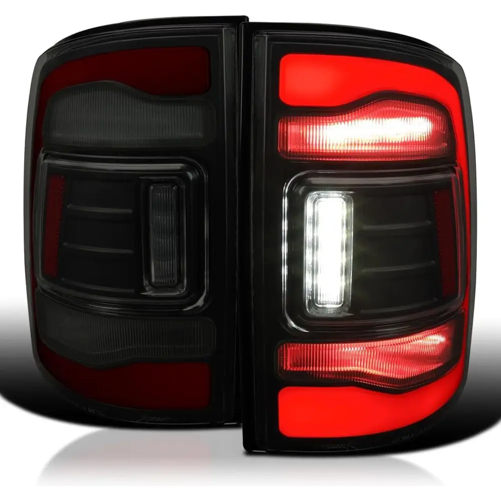 Black Smoke LED Tail Lights w/Red LED Light Bar Compatible with 2009-2018 Dodge Ram 1500/2500/3500, Left + Right Pair Assembly
Black Smoke LED Tail Lights w/Red LED Light Bar Compatible with 2009-2018 Dodge Ram 1500/2500/3500, Left + Right Pair Assembly