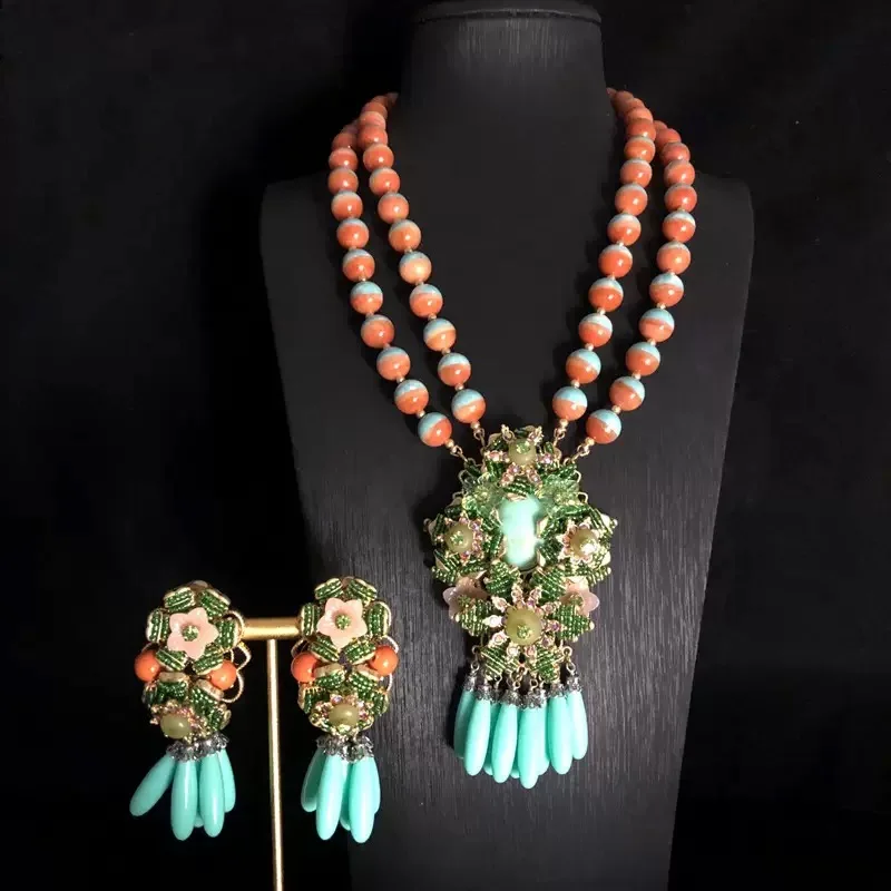 Vintage Handmade Double-Layer Tassels Long Necklace Earring Fashion Unique Woman Jewelry Dress Banquet Accessories New
Vintage Handmade Double-Layer Tassels Long Necklace Earring Fashion Unique Woman Jewelry Dress Banquet Accessories New