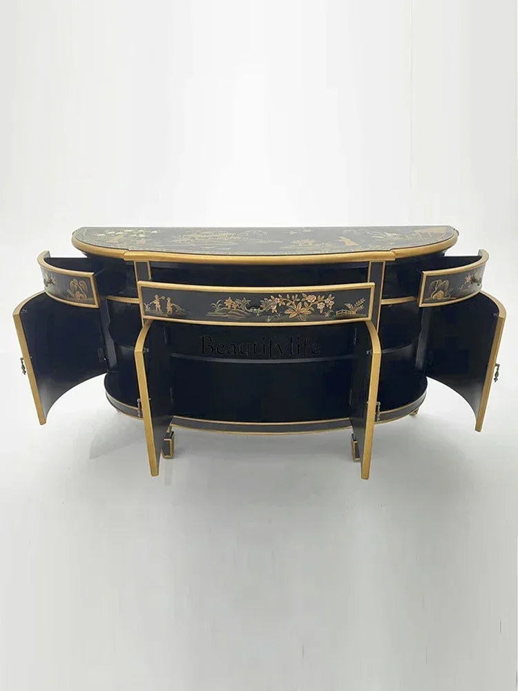 ld 30European luxury entrance cabinet French hand-painted gold and silver foil flower and bird villa Chinese style decorative ca
ld 30European luxury entrance cabinet French hand-painted gold and silver foil flower and bird villa Chinese style decorative ca