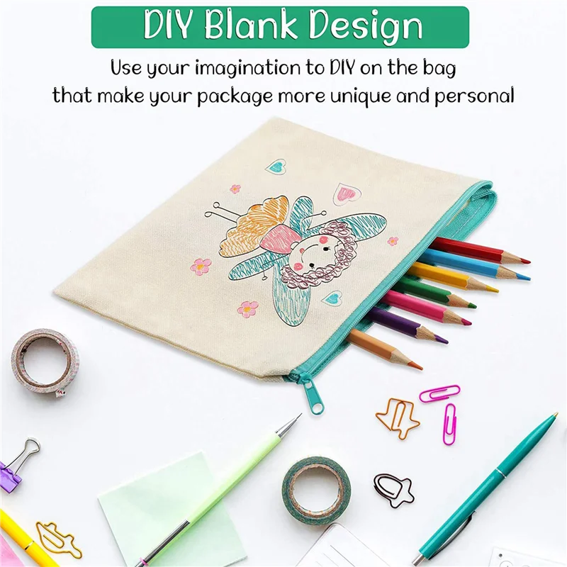 EDT-60 Pack Blank Cotton Canvas DIY Craft Zipper Bags Pouches Pencil Case For Makeup Cosmetic Toiletry Stationary Storage
EDT-60 Pack Blank Cotton Canvas DIY Craft Zipper Bags Pouches Pencil Case For Makeup Cosmetic Toiletry Stationary Storage