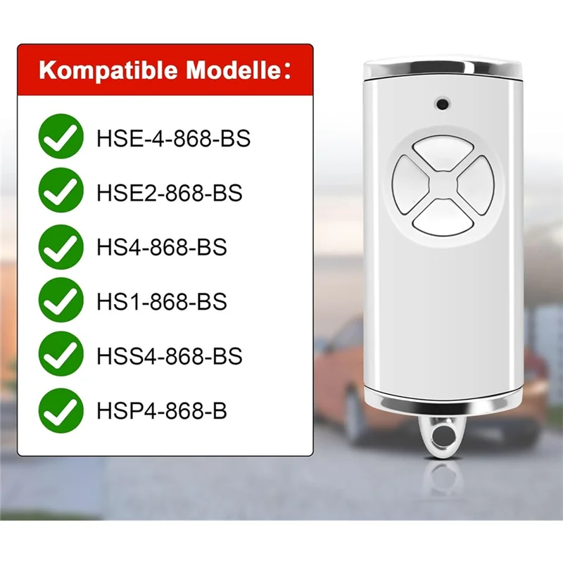 【Flash-Deal!】Mhz For Hormann Garage Door Opener Remote Control, 868Mhz Handheld Transmitter Model HSE-4-868-BS, HSE2-868-BS
【Flash-Deal!】Mhz For Hormann Garage Door Opener Remote Control, 868Mhz Handheld Transmitter Model HSE-4-868-BS, HSE2-868-BS