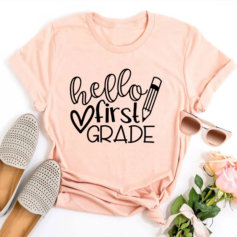 Hello First Grade Shirt Back To School Shirts Teacher Shirt First Grade Teacher Clothing Women First Day of School Shirt L
Hello First Grade Shirt Back To School Shirts Teacher Shirt First Grade Teacher Clothing Women First Day of School Shirt L
