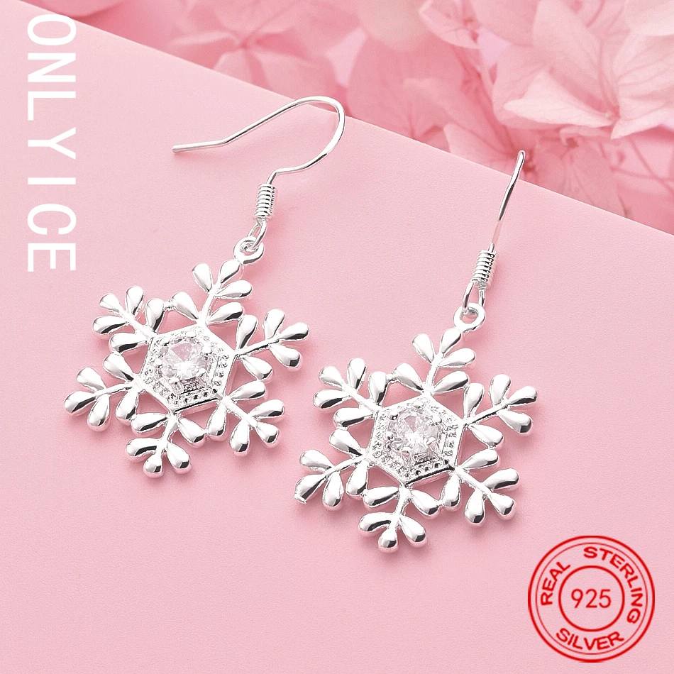 Charms 925 Sterling Silver Zircon Snowflake Earrings For Women Fashion Jewelry Party Wedding Christmas Gifts
Charms 925 Sterling Silver Zircon Snowflake Earrings For Women Fashion Jewelry Party Wedding Christmas Gifts