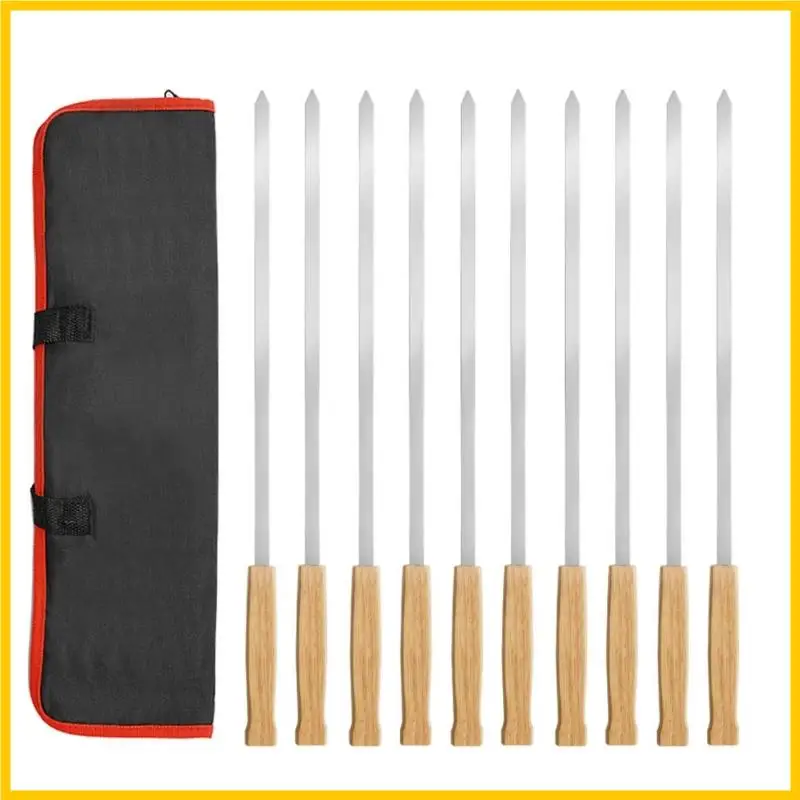 H55A 8Pcs Flat BBQ Skewers Stainless Steels Wide Flat Skewers with Handle for Grilling Chicken, Shrimp,Vegetables
H55A 8Pcs Flat BBQ Skewers Stainless Steels Wide Flat Skewers with Handle for Grilling Chicken, Shrimp,Vegetables