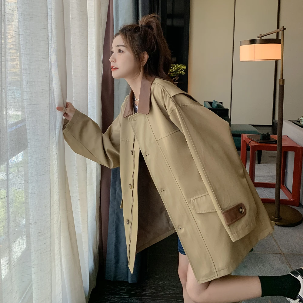 SuperAen цвета хаки, корейский стиль, женский плащ, весна-осень 202, новые повседневные пальто средней длины с длинными рукавами
SuperAen цвета хаки, корейский стиль, женский плащ, весна-осень 202, новые повседневные пальто средней длины с длинными рукавами