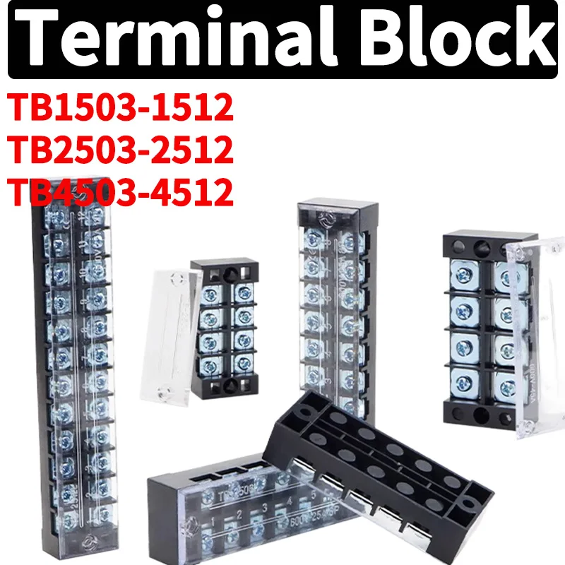 Multi-Position Dual Row Barrier Screw Terminal Block 15A/25A/45A 600V TB Series (3-12 Positions Optional) TB1503 TB2512 TB4510
Multi-Position Dual Row Barrier Screw Terminal Block 15A/25A/45A 600V TB Series (3-12 Positions Optional) TB1503 TB2512 TB4510