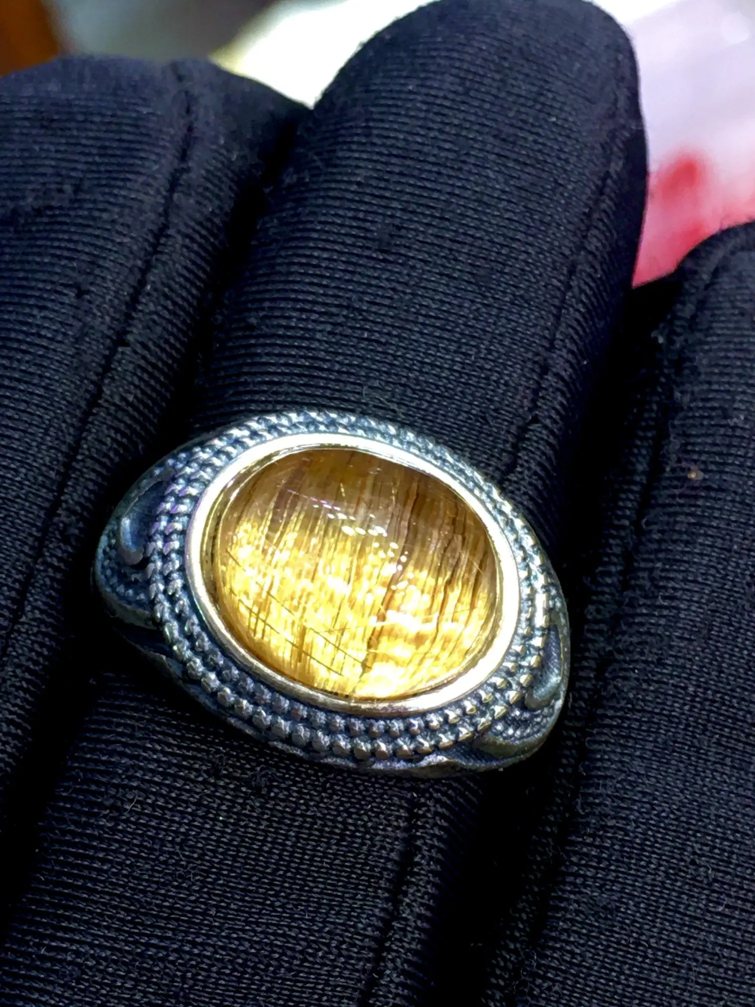 Natural Gold Rutilated Quartz Adjustable Ring 13*11*8mm Women 925 Silver Yellow Rutilated Beads AAAAAA 
Natural Gold Rutilated Quartz Adjustable Ring 13*11*8mm Women 925 Silver Yellow Rutilated Beads AAAAAA