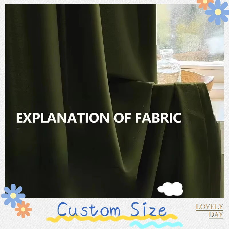 Custom Size Retro American Cashmere Olive Green Curtain for Living Room Premium Flannel Blackout Light Luxury White Tulle Decor
Custom Size Retro American Cashmere Olive Green Curtain for Living Room Premium Flannel Blackout Light Luxury White Tulle Decor