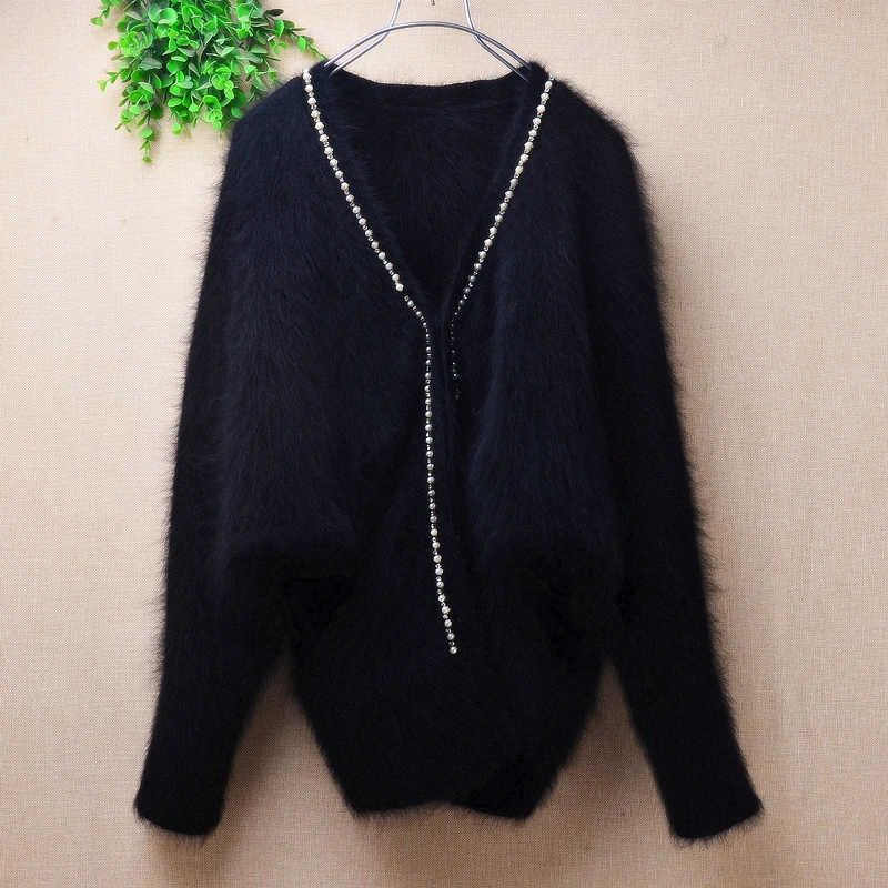 04 Ladies Women Fall Winter Clothing Black Beading Hairy Mink Cashmere Knitted Short Cardigans Angora Fur Jacket Sweater Coat
04 Ladies Women Fall Winter Clothing Black Beading Hairy Mink Cashmere Knitted Short Cardigans Angora Fur Jacket Sweater Coat