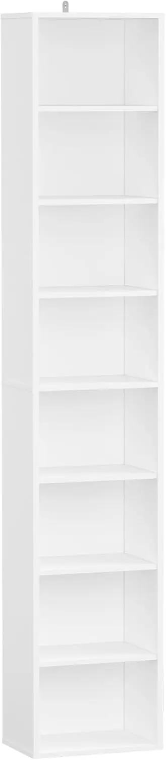 8-Tier Slim Storage Shelf, Tall Narrow Bookcase Organizer for Home Office, White
8-Tier Slim Storage Shelf, Tall Narrow Bookcase Organizer for Home Office, White