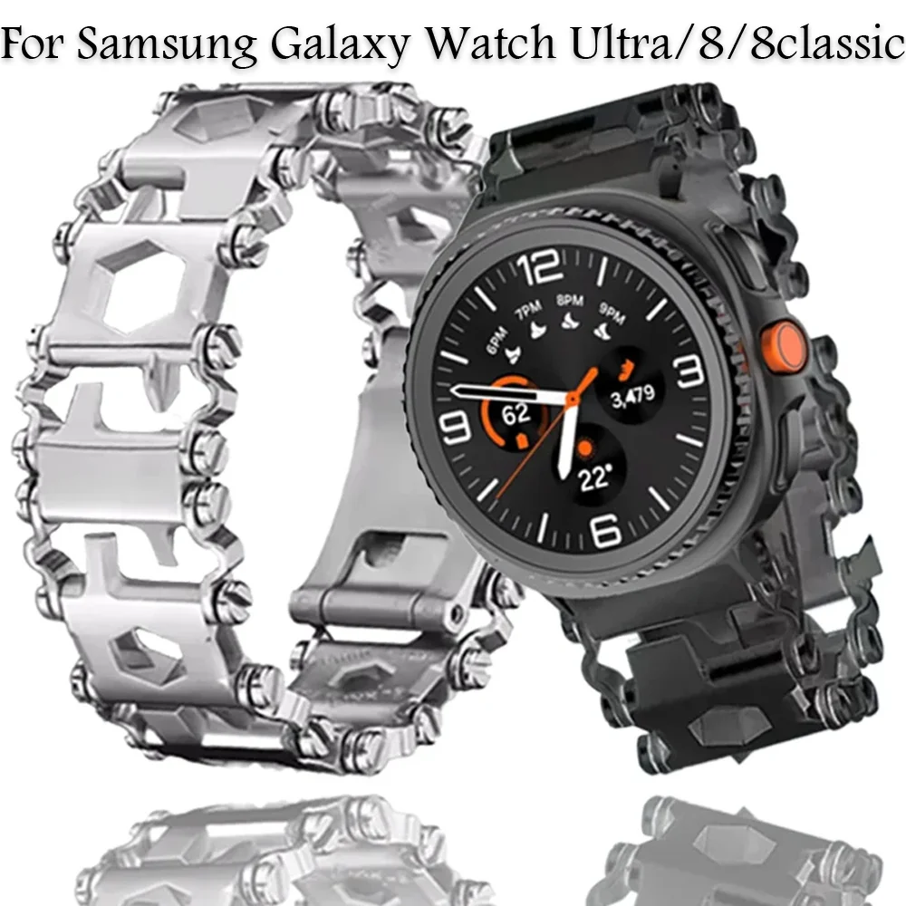 Спортивный многофункциональный металлический ремешок для Samsung Galaxy Watch Ultra 47 мм, прочный ремешок для улицы Galaxy Watch 8, 40 мм, 44 мм/Classic, 46 мм
Спортивный многофункциональный металлический ремешок для Samsung Galaxy Watch Ultra 47 мм, прочный ремешок для улицы Galaxy Watch 8, 40 мм, 44 мм/Classic, 46 мм