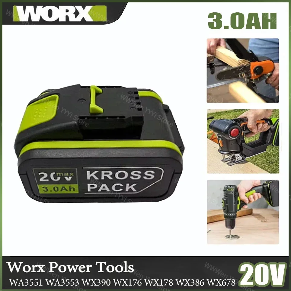 Original Worx 20V 3000mAh Replacement Li-ion Rechargeable Battery Worx WA3551 WA3553 WX390 WX176 WX386 WX373 WX290 WX800 WU268
Original Worx 20V 3000mAh Replacement Li-ion Rechargeable Battery Worx WA3551 WA3553 WX390 WX176 WX386 WX373 WX290 WX800 WU268