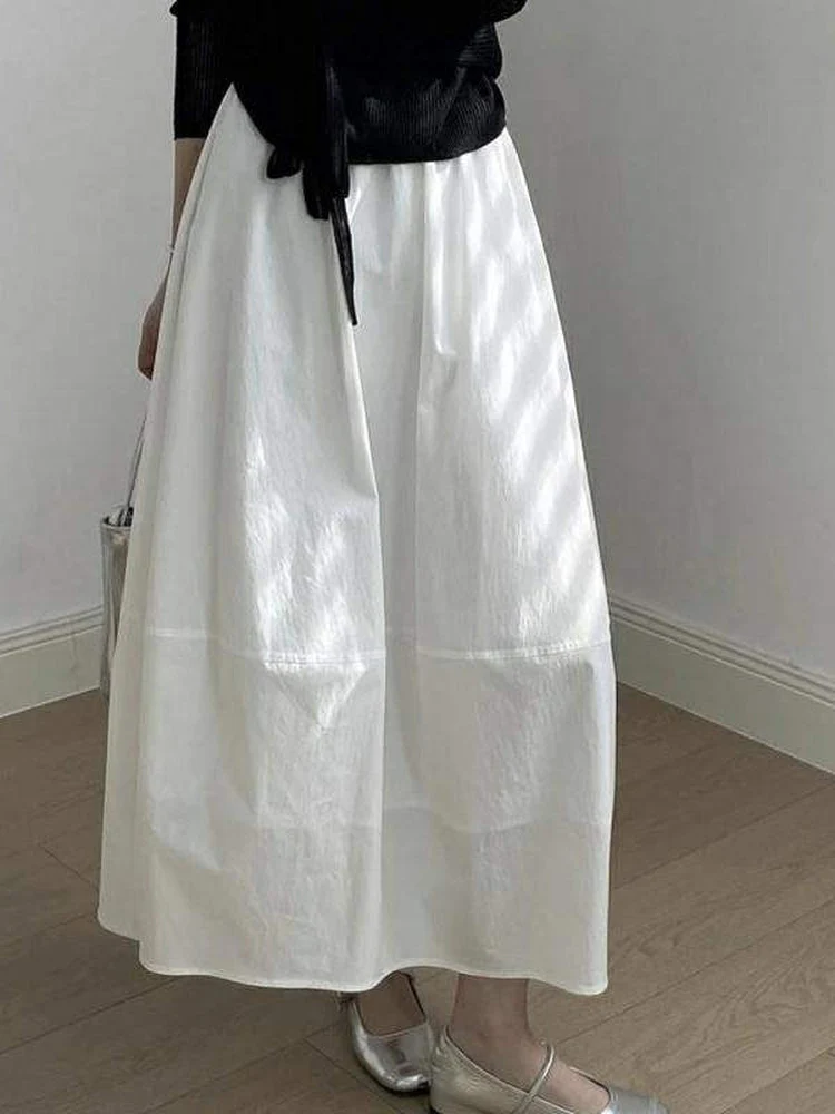 2026 New High Waist A-Line Midi Skirt Women's Spring Summer Elastic Waist White Umbrella Skirt Flower Bud Design Slimming Effect
2026 New High Waist A-Line Midi Skirt Women's Spring Summer Elastic Waist White Umbrella Skirt Flower Bud Design Slimming Effect