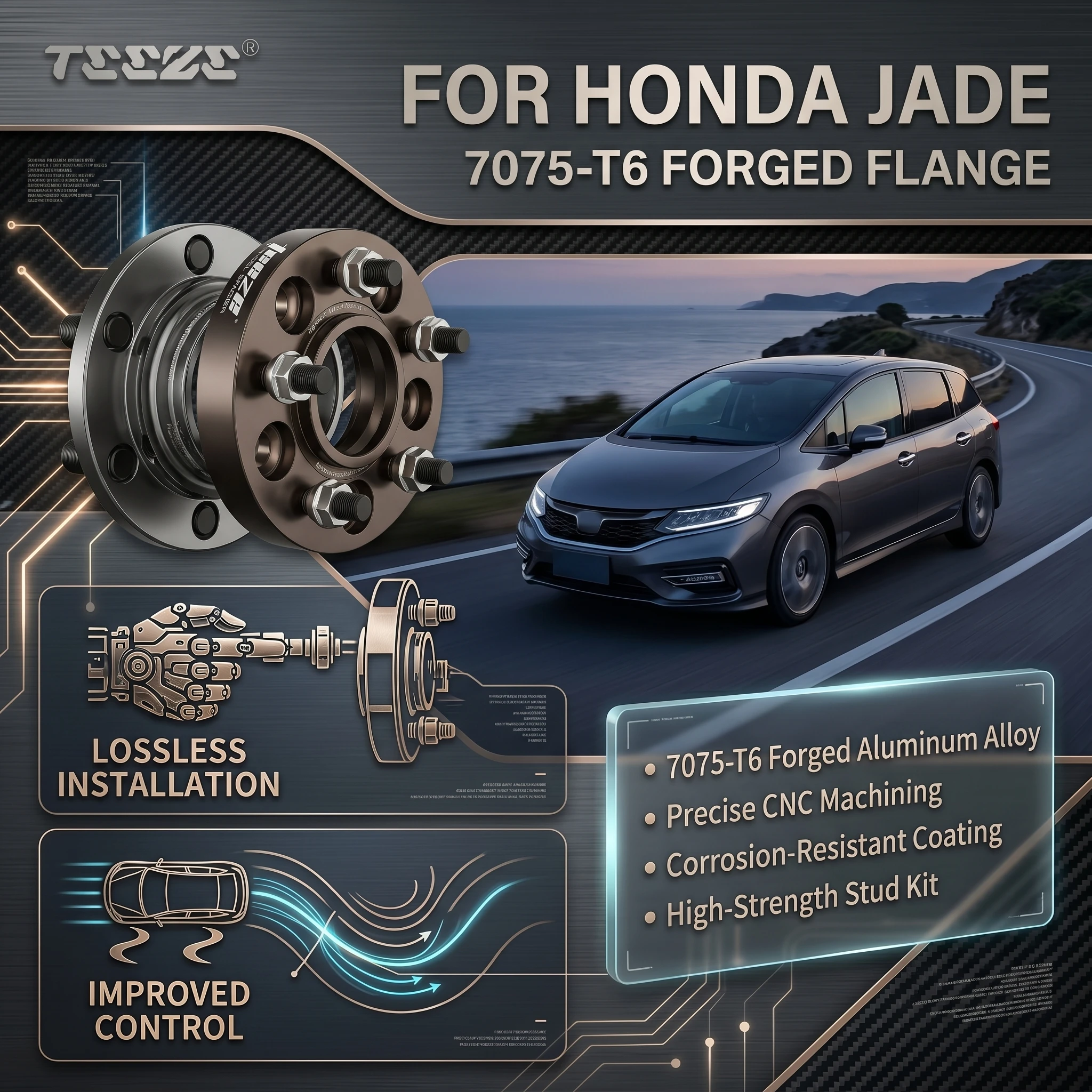 Teeze 2/4pcs 5x114.3 CB 64.1mm M12x1.5 Hub Centric Black Forged wheel spacer For Honda Jade Flange Plate15/20/25/30/35mm
Teeze 2/4pcs 5x114.3 CB 64.1mm M12x1.5 Hub Centric Black Forged wheel spacer For Honda Jade Flange Plate15/20/25/30/35mm