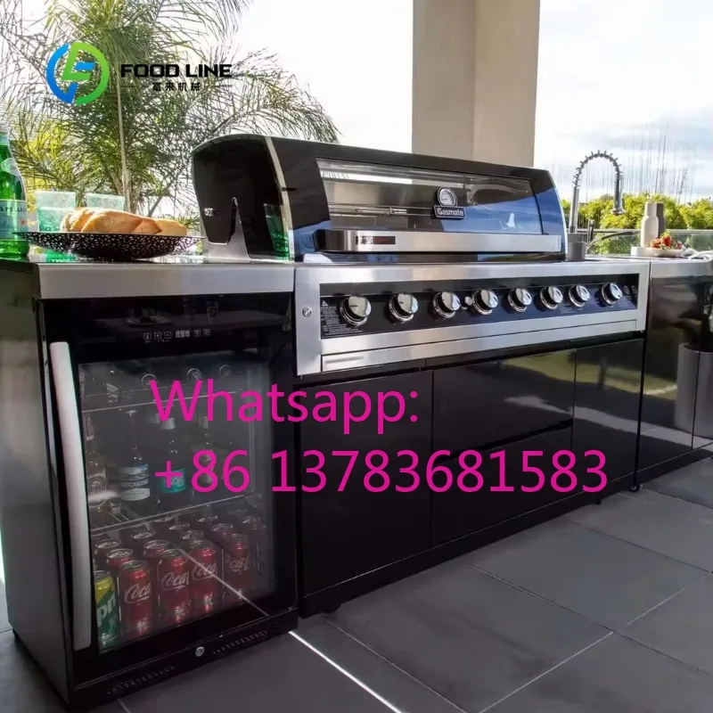 Commercial Grade Outdoor Kitchen Cabinet with BBQ Grill Sink Patio Backyard Cooking Station Outdoor Kitchen Set Customized
Commercial Grade Outdoor Kitchen Cabinet with BBQ Grill Sink Patio Backyard Cooking Station Outdoor Kitchen Set Customized