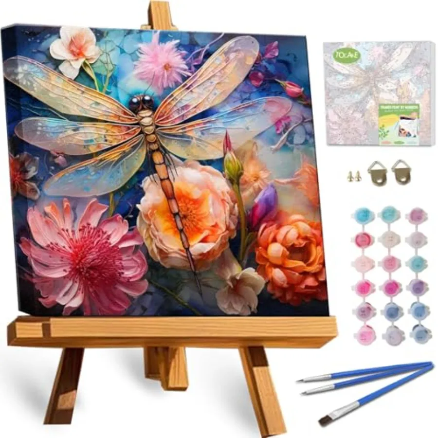 Framed Paint by Numbers Kit for Adults Beginners, 12x12inch Dragonfly Paint by Number with Frame, Flowers Paint by Numbers Fram
Framed Paint by Numbers Kit for Adults Beginners, 12x12inch Dragonfly Paint by Number with Frame, Flowers Paint by Numbers Fram