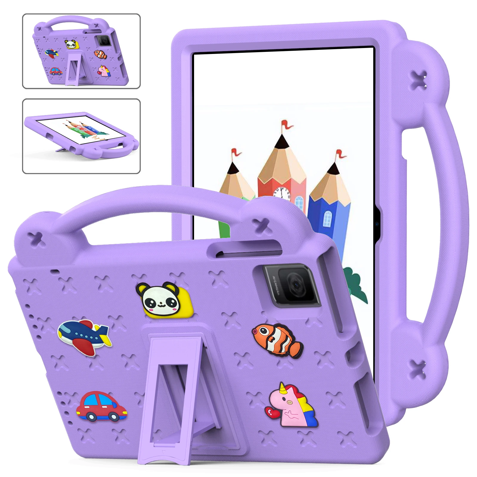 For TCL Tab 10 Gen 2 / T-Mobile REVVL Tab Case EVA Cute Patterns Tablet Cover with Kickstand and Handle - Purple
For TCL Tab 10 Gen 2 / T-Mobile REVVL Tab Case EVA Cute Patterns Tablet Cover with Kickstand and Handle - Purple