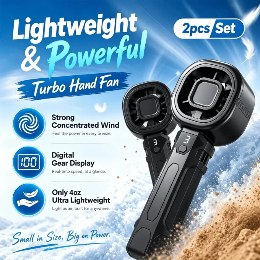 Set of 2 Summer 3000mAh Turbo Portable Handheld Fans, Ultra-Quiet Cooling, Compatible with Desk Fans, 12-Hour Battery Life, Per
Set of 2 Summer 3000mAh Turbo Portable Handheld Fans, Ultra-Quiet Cooling, Compatible with Desk Fans, 12-Hour Battery Life, Per