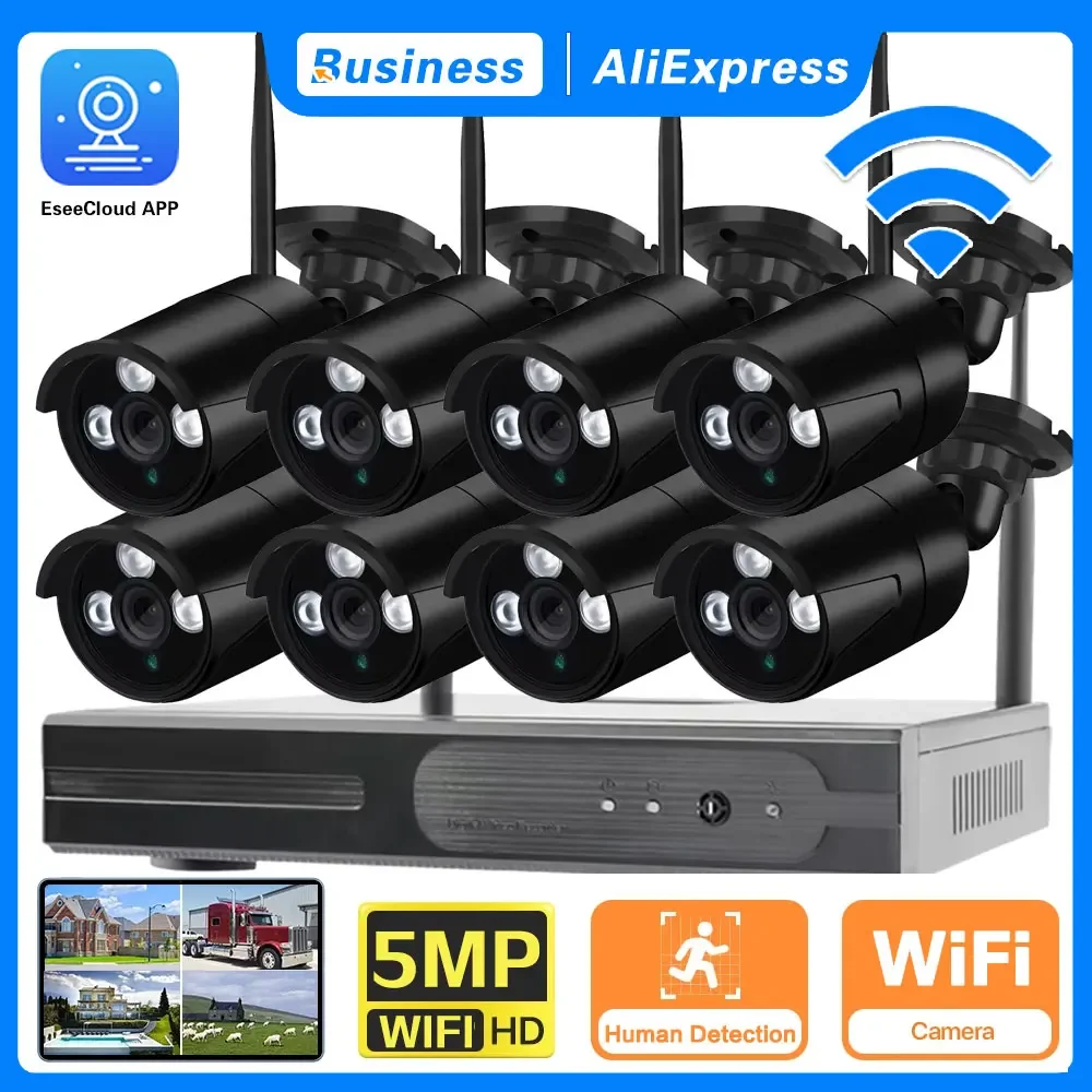 Wireless Wifi Camera Kit 5MP Audio Smart AI Human Detection Outdoor Security Camera 16CH NVR Video Surveillance System Eseecloud
Wireless Wifi Camera Kit 5MP Audio Smart AI Human Detection Outdoor Security Camera 16CH NVR Video Surveillance System Eseecloud