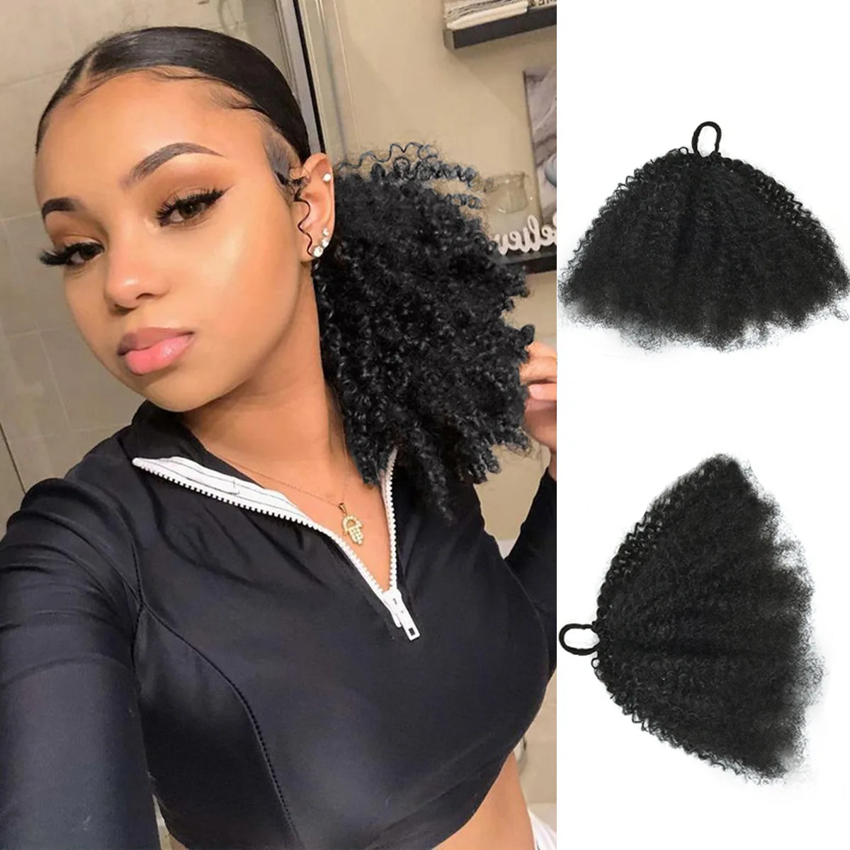 Short Drawstring Afro Kinky Curly Ponytail Synthetic Afro Puff Hair Extensions Hairpiece For Black Women Daily Party Hairstyle
Short Drawstring Afro Kinky Curly Ponytail Synthetic Afro Puff Hair Extensions Hairpiece For Black Women Daily Party Hairstyle