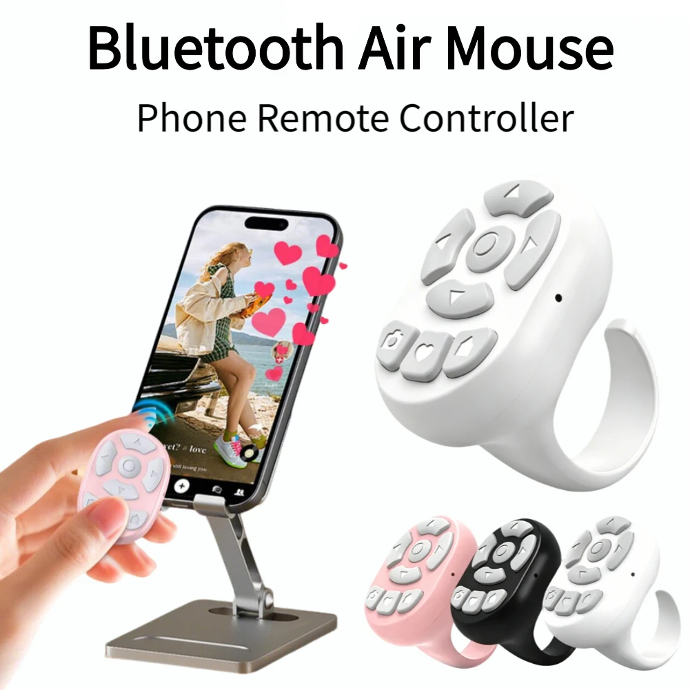 Bluetooth Remote Control Air Mouse Music E-book Page Turner TikTok Video Scrolling Liking Shutter Controller For Phone Tablet
Bluetooth Remote Control Air Mouse Music E-book Page Turner TikTok Video Scrolling Liking Shutter Controller For Phone Tablet