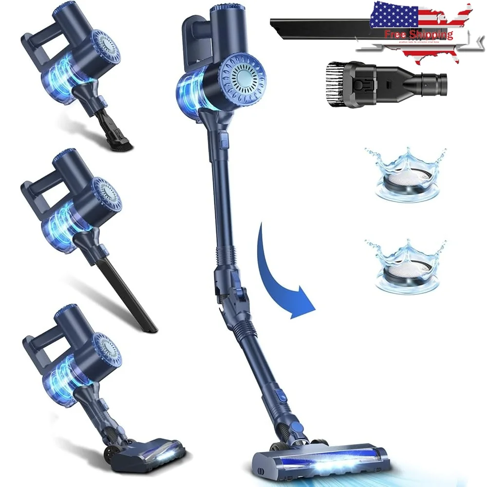 Cordless Lightweight Vacuum Cleaner 6 in 1 Powerful Suction 180° Bendable Wand Self-Standing HEPA Filter Rechargeable Dust Cup
Cordless Lightweight Vacuum Cleaner 6 in 1 Powerful Suction 180° Bendable Wand Self-Standing HEPA Filter Rechargeable Dust Cup