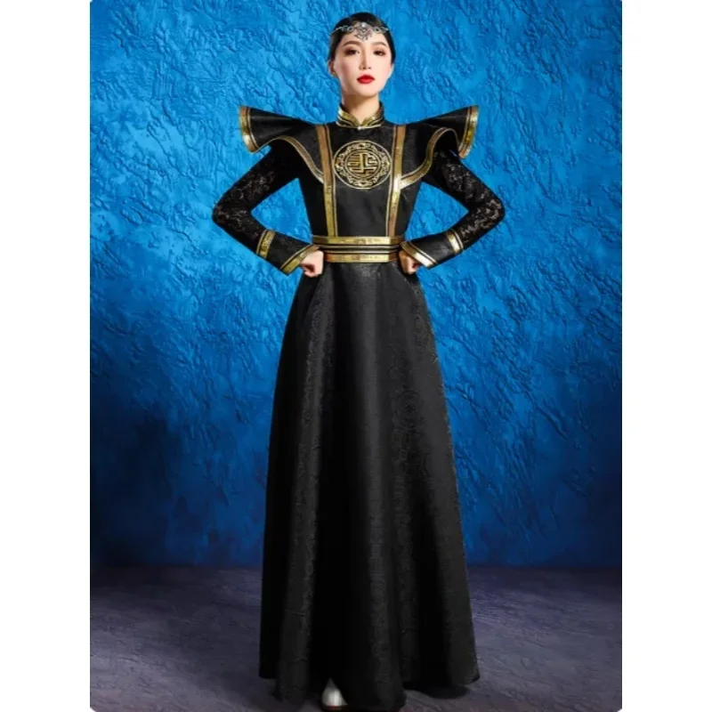 Chinese Inner Mongolia Ethnic Costume Dance Performance Mongolian Robe Black Dress
Chinese Inner Mongolia Ethnic Costume Dance Performance Mongolian Robe Black Dress
