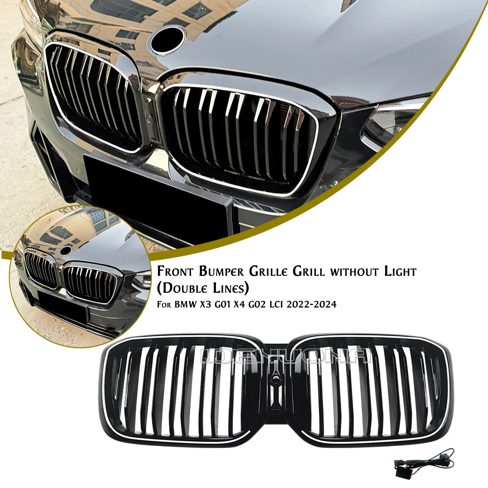Внешняя гоночная решетка, передний бампер, решетка для почек, капот с отверстием для камеры для BMW X3 G01 X4 G02 LCI 2022-2024
Внешняя гоночная решетка, передний бампер, решетка для почек, капот с отверстием для камеры для BMW X3 G01 X4 G02 LCI 2022-2024
