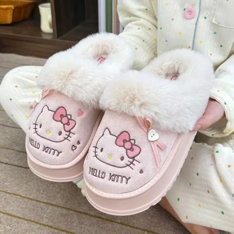 Hello Kitty Women Winter Fluffy Cotton Slippers Kawaii Cartoon Warm Soft Sole Home Shoes Y2K Outdoor Anti Slip Casual Babouche
Hello Kitty Women Winter Fluffy Cotton Slippers Kawaii Cartoon Warm Soft Sole Home Shoes Y2K Outdoor Anti Slip Casual Babouche