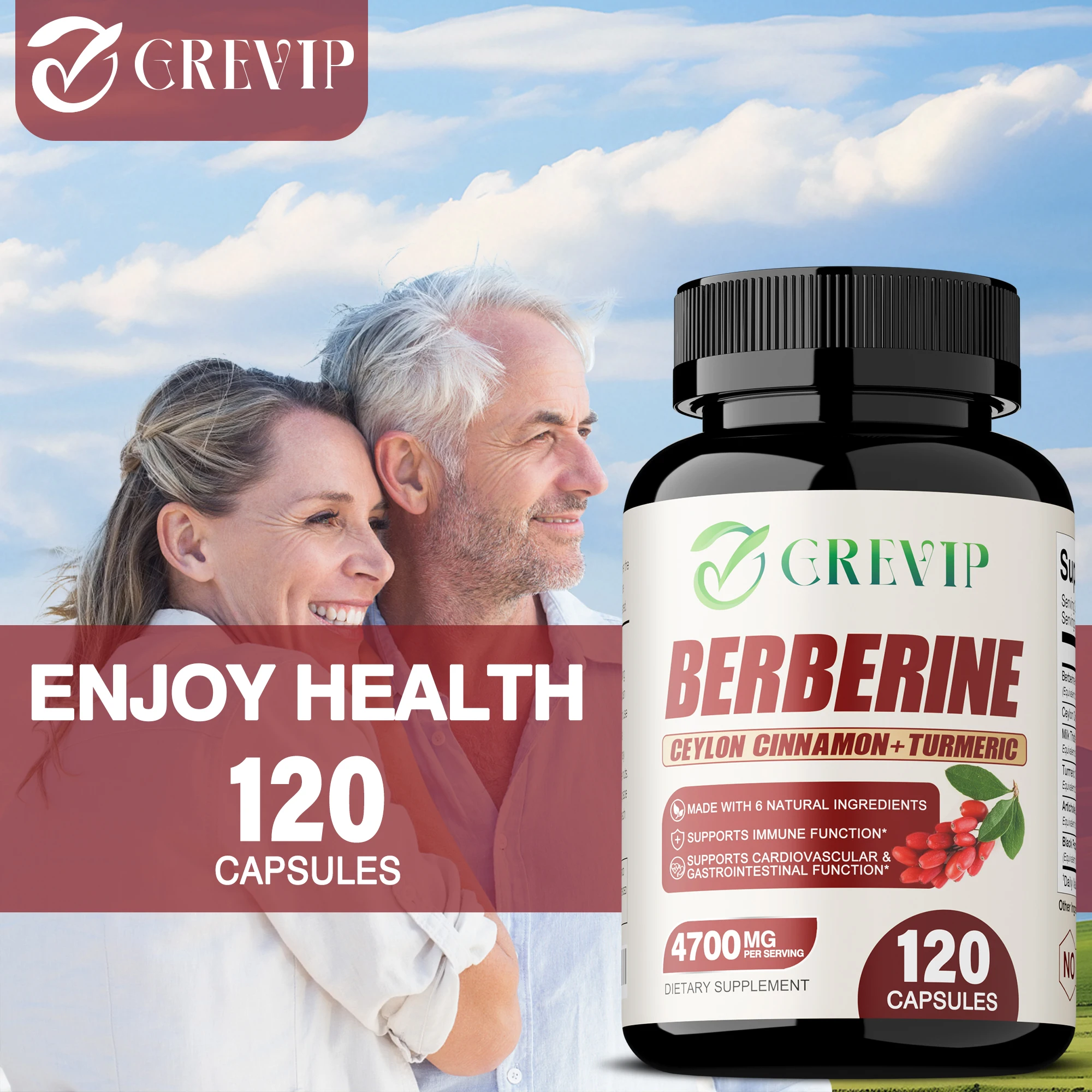 Berberine Capsules - Replenishes Energy, Antioxidant, Promotes Digestion, Heart and Cardiovascular Health, Improves Immunity
Berberine Capsules - Replenishes Energy, Antioxidant, Promotes Digestion, Heart and Cardiovascular Health, Improves Immunity