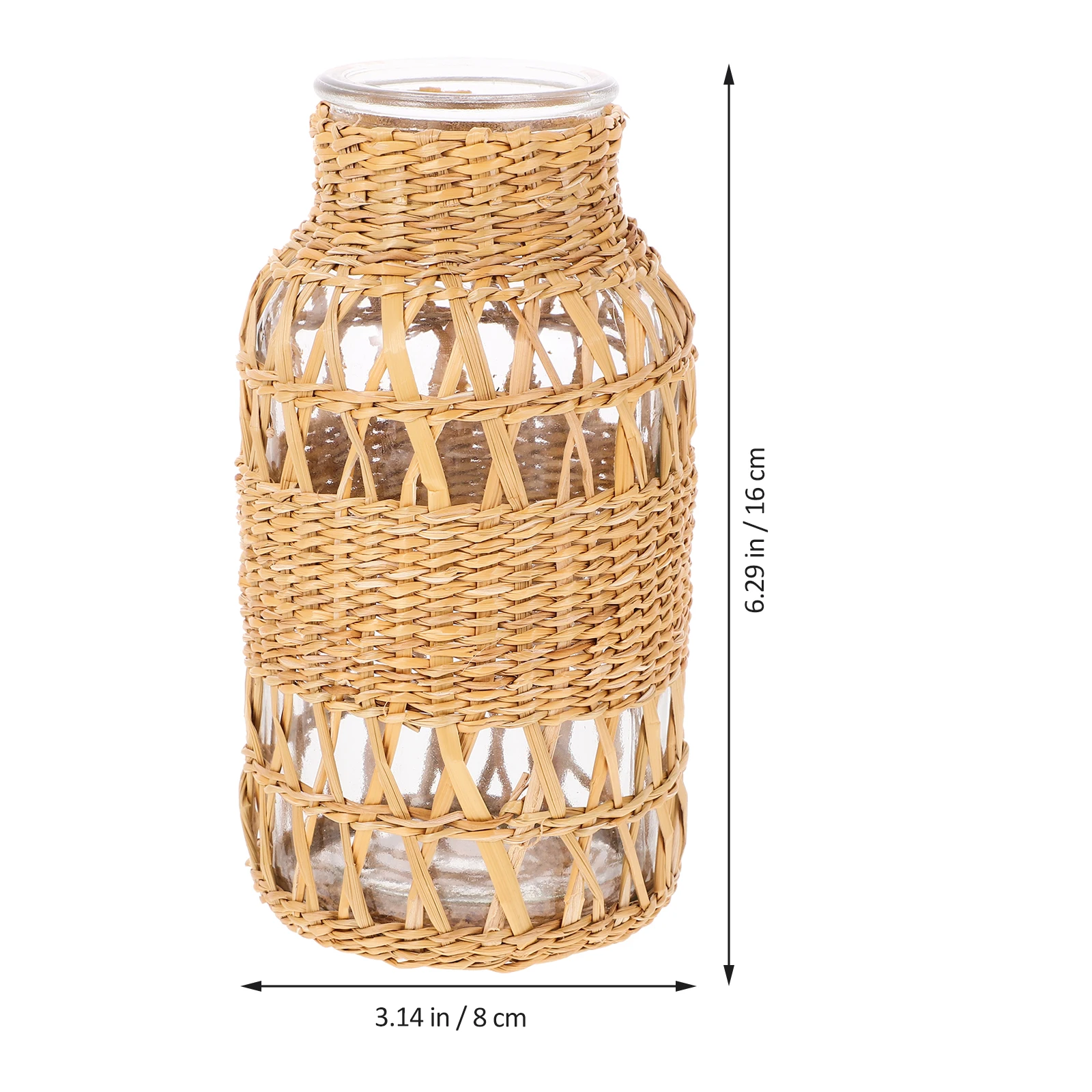 Creative Rattan Glass Vase Woven Design Home Decoration Dried Flower Arrangement Desktop Ornament Vintage Rustic Style Boho
Creative Rattan Glass Vase Woven Design Home Decoration Dried Flower Arrangement Desktop Ornament Vintage Rustic Style Boho