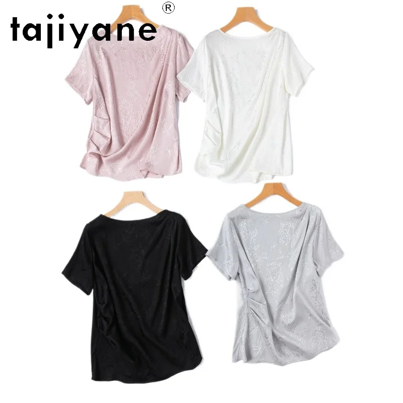 TAJIYANE 18MM 93% Mulberry Silk Women T Shirts Jacquard Solid Color T Shirt Real Silk Summer Tops for Woman Clothes 2026 ropa
TAJIYANE 18MM 93% Mulberry Silk Women T Shirts Jacquard Solid Color T Shirt Real Silk Summer Tops for Woman Clothes 2026 ropa