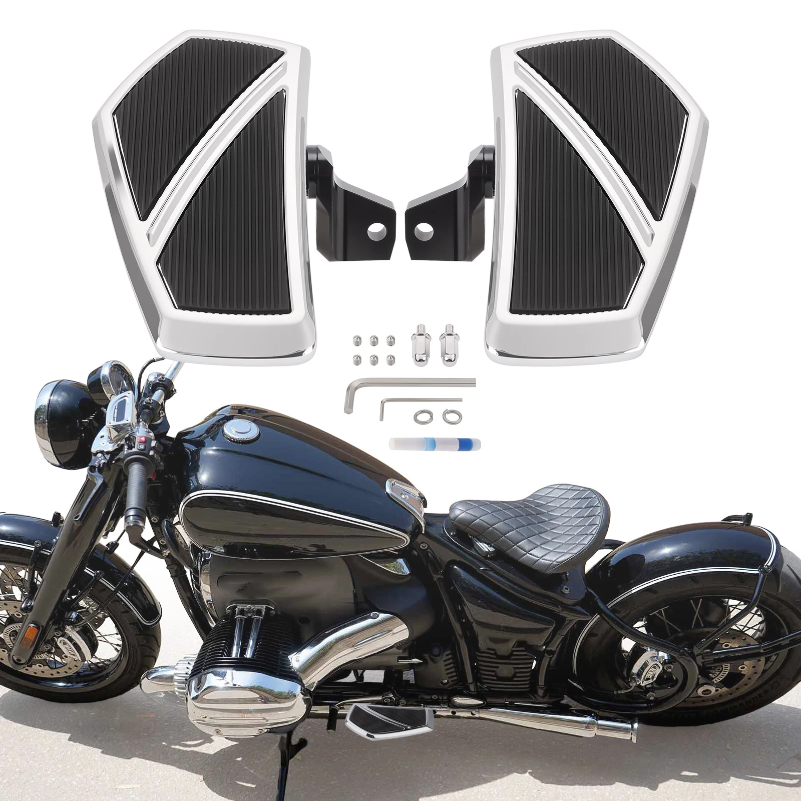 Chrome + Black Motorcycle Front Footpegs Rider Floorboards Driver Foot Rest for BMW R18 Classic/ R18 100 Years 2020-2023+
Chrome + Black Motorcycle Front Footpegs Rider Floorboards Driver Foot Rest for BMW R18 Classic/ R18 100 Years 2020-2023+