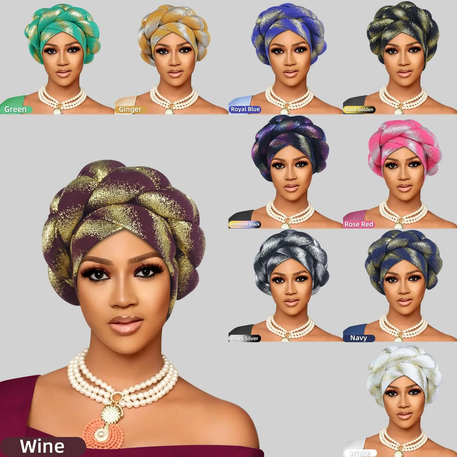 Glitter Braid African Headtie Head Wraps Women Headscarf Bonnet Nigerian Wedding Auto Gele Cap Party Headwear Headdress Hat
Glitter Braid African Headtie Head Wraps Women Headscarf Bonnet Nigerian Wedding Auto Gele Cap Party Headwear Headdress Hat