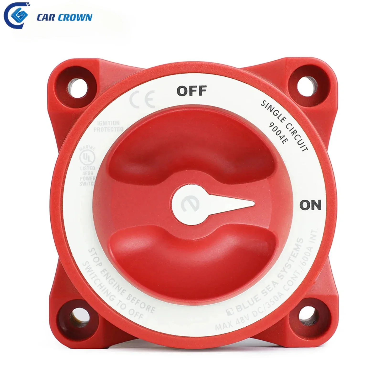 Car Crown E-Series Water-Proof Ignition Protection 12-48V 350-600AMarine Single-Circuit Battery Isolation Switch Red With AFD
Car Crown E-Series Water-Proof Ignition Protection 12-48V 350-600AMarine Single-Circuit Battery Isolation Switch Red With AFD