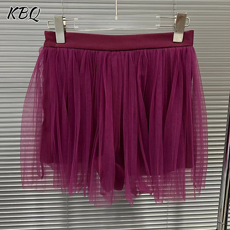 KBQ Solid Temperamenet Mesh Design Sense Short Skirts for Women High Waist Elegant Loose Skirt Female Fashion Summer Syule New
KBQ Solid Temperamenet Mesh Design Sense Short Skirts for Women High Waist Elegant Loose Skirt Female Fashion Summer Syule New
