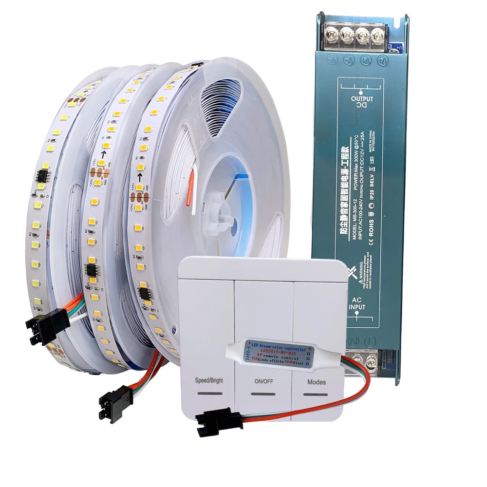 DC24V WS2811 Horse Race LED Strip 2835 120Led/m Running Water Flowing Light 3000K 4000K 6000K, Wireless Controller , DC24V Power
DC24V WS2811 Horse Race LED Strip 2835 120Led/m Running Water Flowing Light 3000K 4000K 6000K, Wireless Controller , DC24V Power
