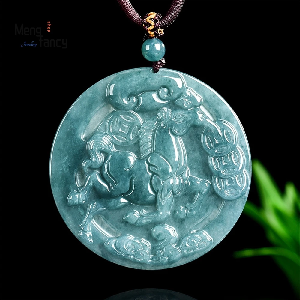 Natural Genuine Blue Water Jadeite Zodiac Horse Pendant Luxury Quality Fashion Fine Jewelry Exquisite Elegant Popular Charms
Natural Genuine Blue Water Jadeite Zodiac Horse Pendant Luxury Quality Fashion Fine Jewelry Exquisite Elegant Popular Charms